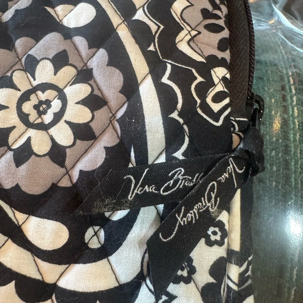 Vera Bradley Black and Cream Quilted Floral Bag iPad or notebook holder